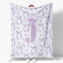 Coquette roze plaid met strik, gepersonaliseerd met initialen S