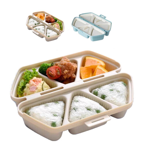 2 τεμάχια τριγωνικό καλούπι Onigiri 6 σε 1 για μπάλες ρυζιού Musubi Sushi & φυκιών – Γρήγορη 1