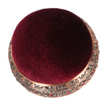Portable Alloy Pin Cushion - 5.8x3.5cm Bronze Sewing Organizer