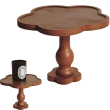 Scallop Wood Cake Stand Vintage Lace 17.5x17.5x13 cm