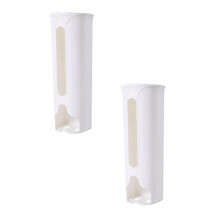 Wall-Mounted Plastic Bag Dispenser for Kitchen/Pantry – Holds 50+ Bags, Space-Saving, Durable White Polypropylene