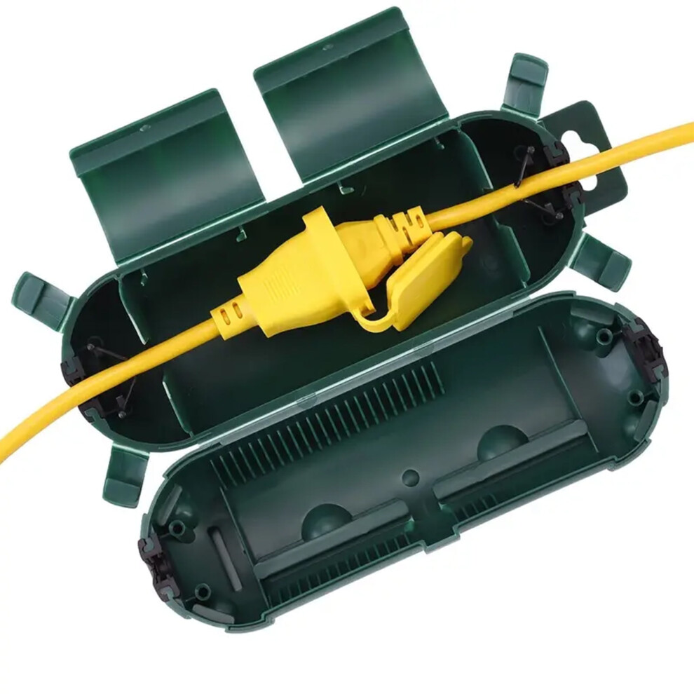 Outdoor Extension Cord Safety Cover Â Waterproof, Weatherproof Electrical Box For Outlet/Plug/Socket & Holiday Lights, Green 9152228691087