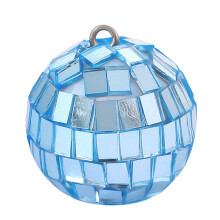 Blue Hanging Mirror Disco Ball, 1.57" Shatterproof Christmas Tree Ornament for Cake Room & Party Decor