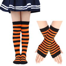 Kids Soccer Socks and Gloves Set Cotton Knee-High Tube