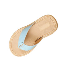 Light Blue Women's Flip Flops – Casual Indoor/Outdoor Sandals, Round Toe, Lightweight & Comfortable, Size 40, Compatible with Summer Beach & Pool