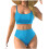 Women's Two-Piece Swimsuit Set Slim Fit Solid Color 2