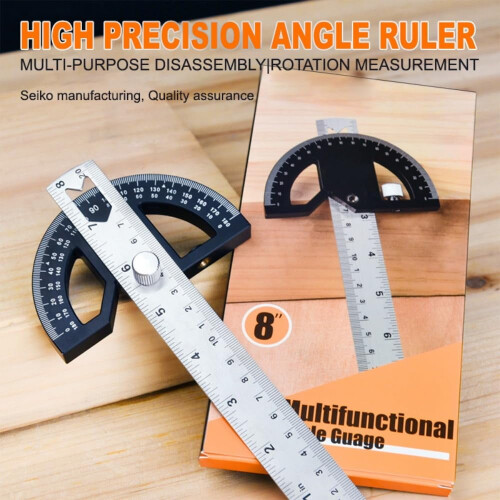 Woodworking Edge Ruler Protractor Angle Gauge Measure Carpenter Tool 1
