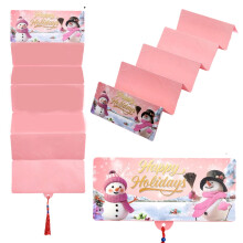 Christmas Cash Gift Envelope 2026, Foldable Money Envelope for Cashs, Surprise Cash Envelope for Xmas Gifts, for Women Men Kids,Pink