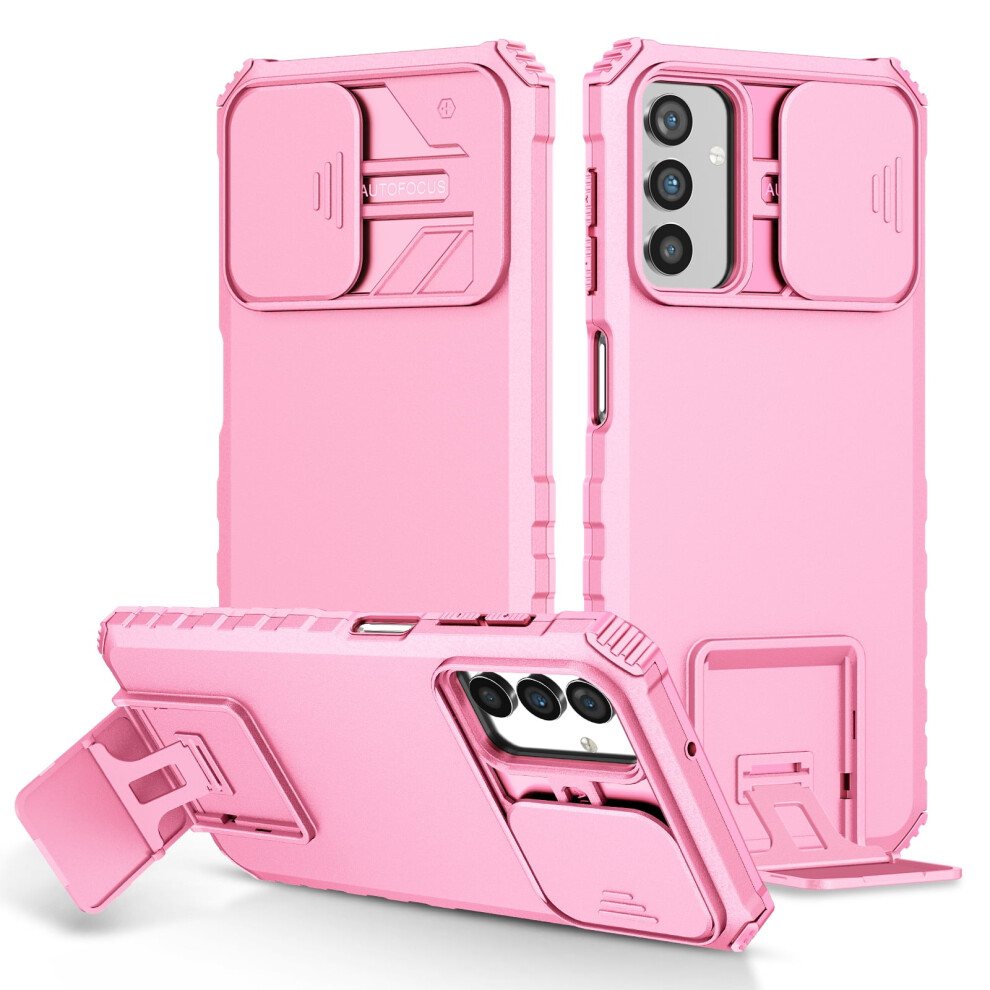 Compatible With Samsung Galaxy A15 5G Case Â Dual-Layer Shockproof Case With Slide Camera Cover & Built-In Kickstand Pink 9170372281572