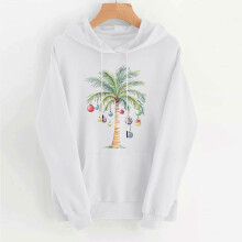 Damen-Hoodie mit Weihnachtsprint, langärmelig, kuschelig, aus Fleece, locker geschnitten, lässiges Streetwear-Sweatshirt