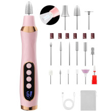 Cordless Nail Drill, 6-Speed, Low Noise, 360 LED Light, for Thick Nails, Cuticles, Pets – Compatible with Standard Bits