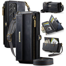 Compatible with Samsung Galaxy S25 Ultra Wallet Case – RFID-Blocking PU Leather Flip Cover with Kickstand, Wrist Strap & Card Slots