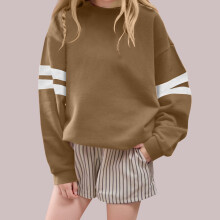 Kids Fleece Hoodie with Pockets & White Striped Sleeves Boys & Girls 1-14Y Casual Print Pullover Warm Health Cloth