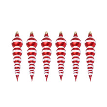 Christmas Gourd Shape Ornaments, 5.5Inch Red and White Droplet Stripe Hanging Christmas Ornaments, for Xmas Tree Decor, Party Xmas Trees Accessories