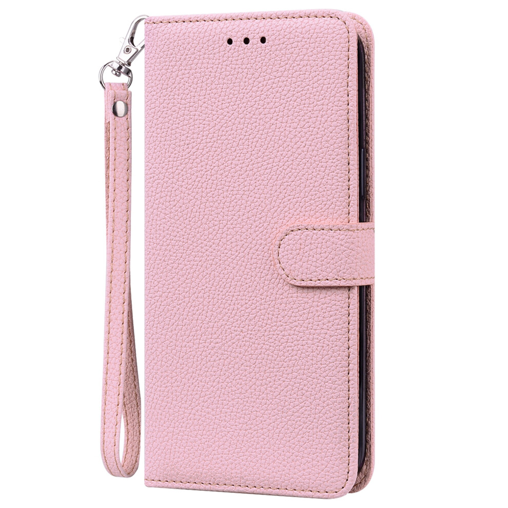 Tech Circle Wallet Case For Compatible With Iphone 11 Card Slots Holder Slim Pu Leather Folio Flip Case With Hand Strap, Pink 9170372285693