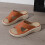 Women's Orange PU Sandals Round Toe Cross Strap Hollow 8
