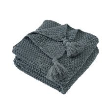 Couverture tricotée à franges pour canapé 150 x 100 cm