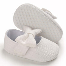 Infant Baby Boys Girls Slippers Cozy Fleece Booties Soft Bottom Warm Cartoon Socks Newborn Crib Shoes White 12-15Months