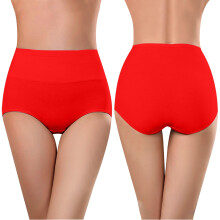 Womens Underwear Seamless High Waisted Briefs Stretch No Show Breathable Full Coverage Solid Color Ladies Panties