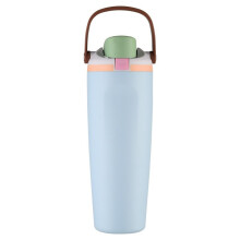 304 Stainless Steel Fitness Sports Vacuum Bottle with handle and straw, Large Capacity Macaron Thermal Mug/30/40oz