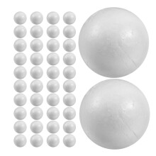 50Pcs Round Balls for Diy and Crafting in Polystyrene Foam 1.6In