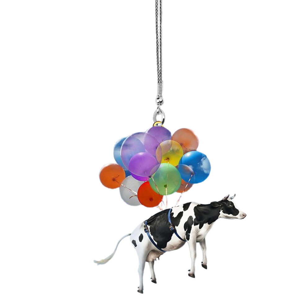 Cow And Balloon Car Hanging Ornament For Rearview Mirror 9377112710761