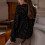 Women's Button-Down Lace Long Sleeve Top Black 4