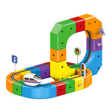 Electric Train Toy Set with Flexible 3D Race Tracks and