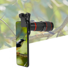 Smart Phone Telephoto Lens,Long Lens,20X Long Zoom Telephoto Lens With Clip For Smart Phone Tablet PC Black