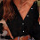 Women's Button-Down Lace Long Sleeve Top Black 6