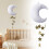 Painel de parede com lua e estrelas para quarto infantil – Decoração de pelúcia para berçário, compatível com quartos de 2