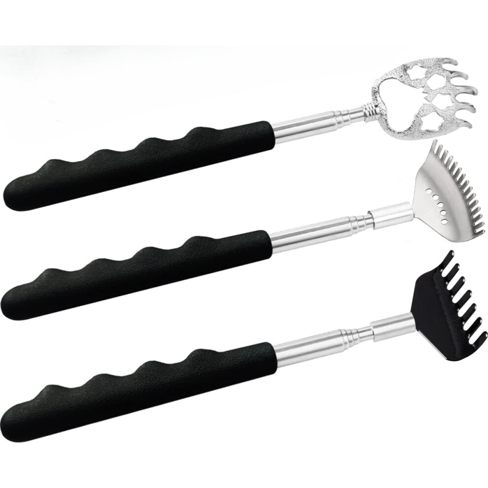 3-Pack Telescoping Metal Back Scratcher with Rubber Handles, Extendable Massager Tool in Gift Box â Stocking Stuffer for All Ages