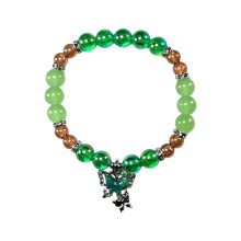 Colorful Crystal Bead Bracelet Beaded Wristband Butterfly Pendant Handchain Accessory for Parties and Everyday Wear