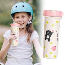 Mug isotherme à motif chat, cadeau idéal pour femme. Gobelet de 887 ml (30 oz) avec anse et paille rabattable, en acier inoxydable. Bouteille d'eau