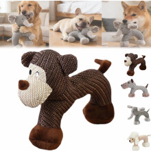 Leinen-Hundespielzeug | Quietschender Elefant als Kauspielzeug für Hunde aus robustem Stoff, sicheres und langlebiges Stofftier für kleine und