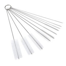 Brosse de nettoyage en nylon (lot de 10) pour le nettoyage de petites bouteilles et pailles (diamètre : 2 à 24 mm).