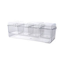 Large-Capacity Transparent Multi-Compartment Food Storage Box with Single Cover, 2 Clips & 5 Forks – Crisper Organizer Compatible with Kitchen