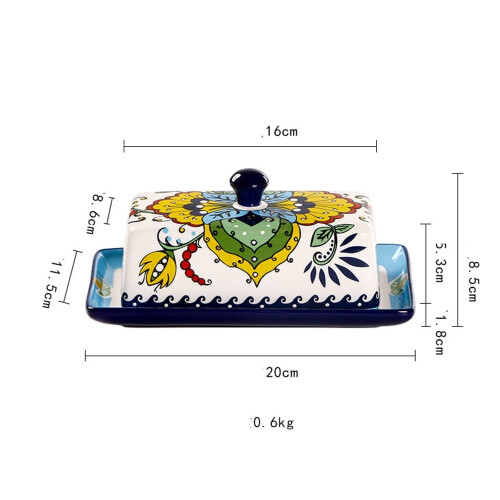 Ceramic Lid Butter Dish Cheese Storage Box for Kitchen Home Restaurant Tableware 1