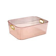 Panier de rangement transparent en plastique pour divers en-cas, cosmétiques et autres petits objets. Idéal pour la maison et le bureau.