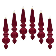 Lot de 6 boules de Noël rouges incassables de 17 cm (6,7 pouces), décorations à suspendre pour sapin, fêtes, mariages, soirées – Compatibles