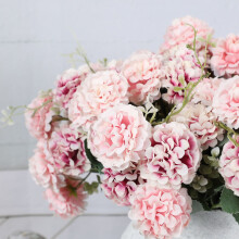 Bouquet d'hortensias artificiels – Fleurs en soie au toucher réaliste pour la décoration de la maison, des mariages et des hôtels, compositions