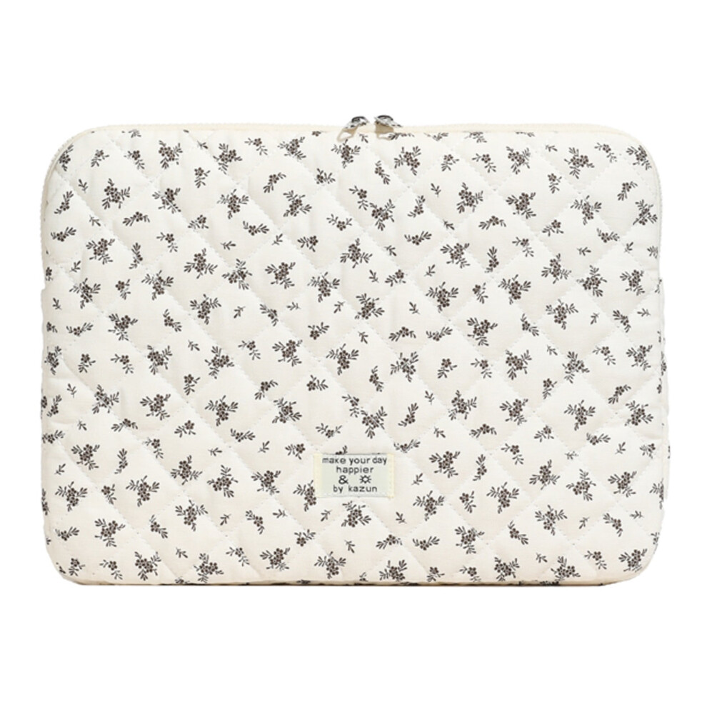 Puffy Quilted Floral Laptop Sleeve – Maple Leaf Design, Shockproof, Compatible With Ipad/Computer/Tablet/Notebook, 14.17" X 0.98" X 10.24", Black 974856418091