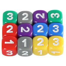 Ensemble de 12 dés FEAMOS, dés de jeu solides de 13 mm avec grands chiffres, dés en acrylique à 6 faces, dés éducatifs à coins arrondis