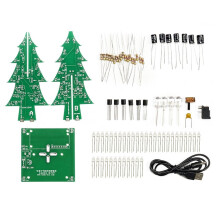 Kit de sapin de Noël électronique à monter soi-même, kit de LED clignotantes, kit de sapin de Noël à feuilles courbées