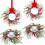 Couronnes de Noël pour armoire avec ruban rouge (4 pièces) 1