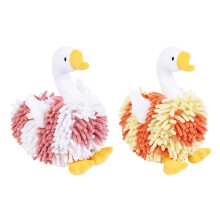Lot de 2 serviettes de toilette en chenille duveteuses en forme de cygne avec boucle de suspension, absorbantes et décoratives, compatibles avec la