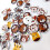 Wood Buttons with Animal Pattern Round 50 pcs 5
