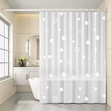Rideau de douche épais pour salle de bain, en tissu imperméable, sans perforation, compatible avec les tringles de douche standard.