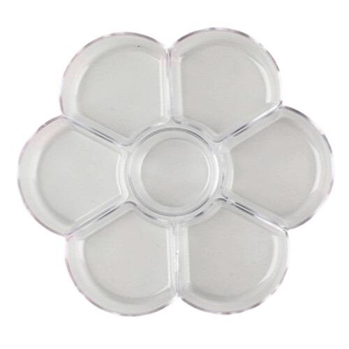 Ceramic Watercolor Mixing Tray Round White 6-Well