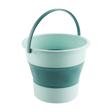 Balde dobrável de 10 litros para carro, balde de limpeza dobrável para camping, lavagem de carros e jardinagem – Verde, compatível com uso